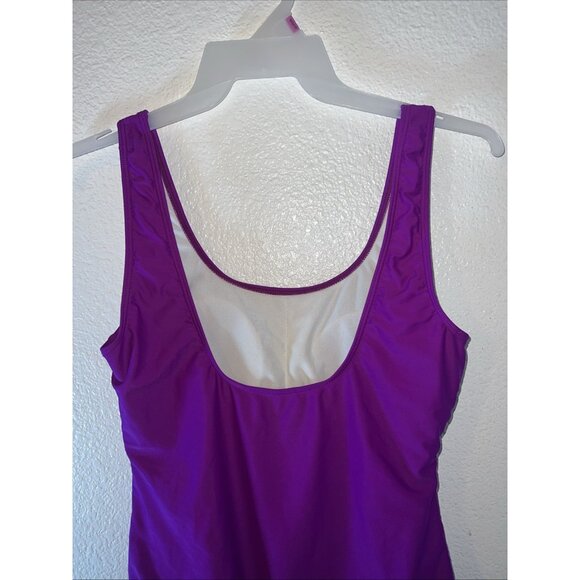 Summer Mac Purple Lined bathing suit one piece size Large Built In Bra - Picture 4 of 7